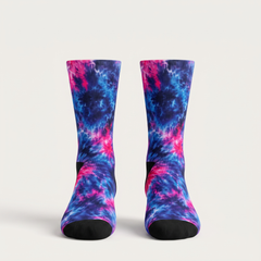 Purple Tie Dye Crew Sport Sock - 3 Pack