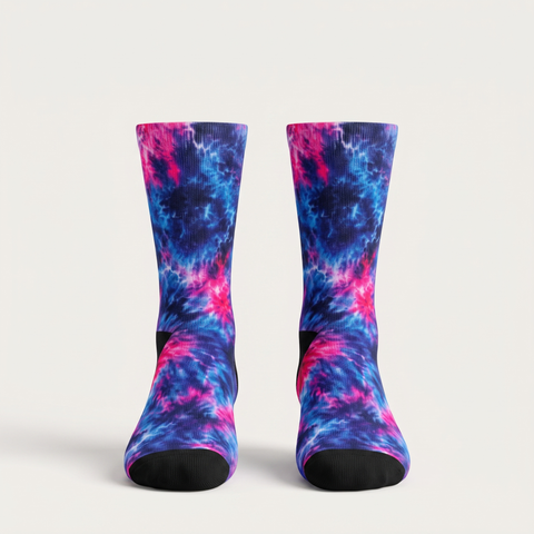 Purple Tie Dye Crew Sport Sock - 3 Pack